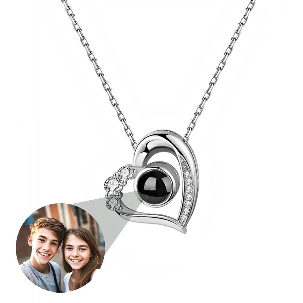 s925 Personaized Heart Photo Projection Necklace | Your Picture Inside - Photo Memory Bracelet™