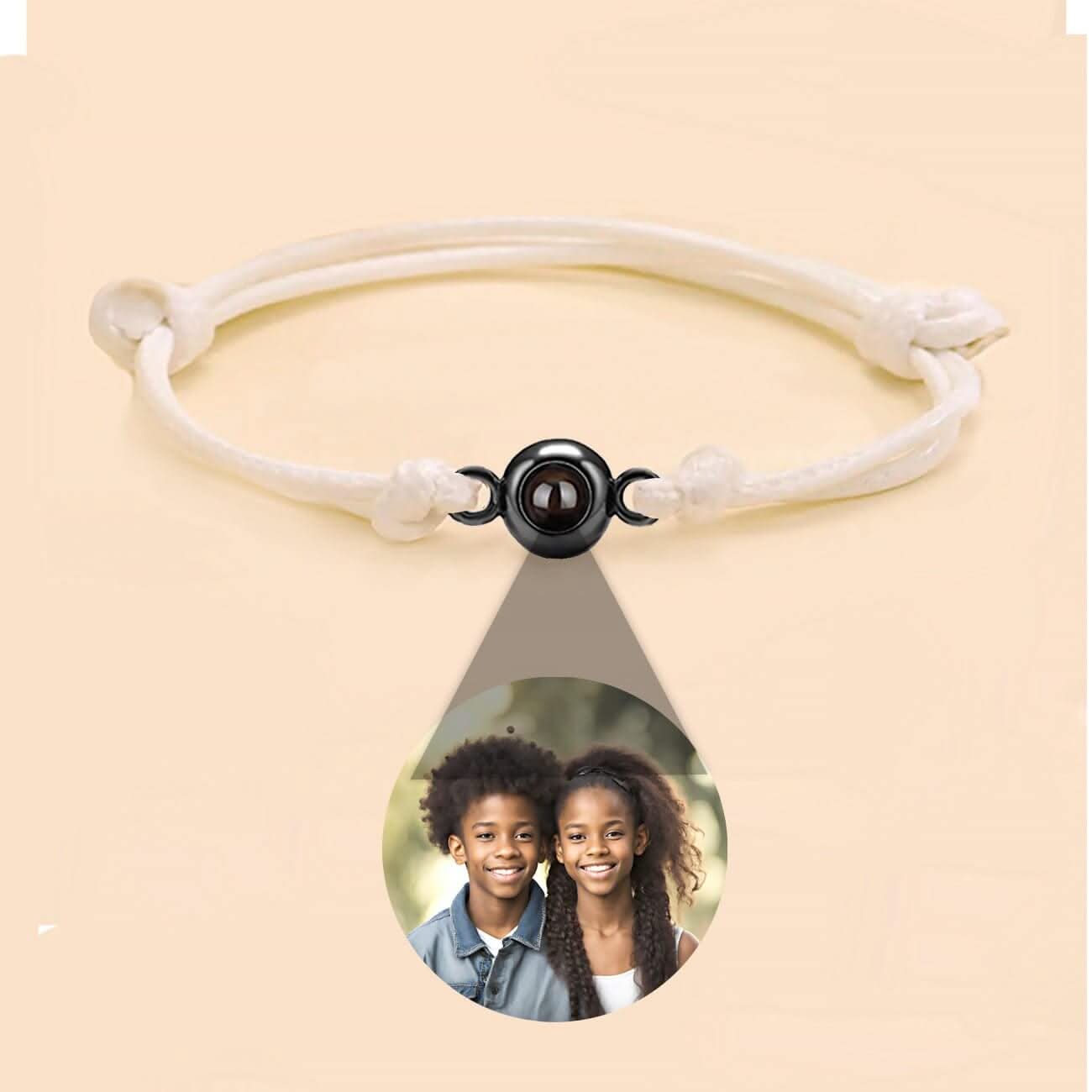 s925 Photo Projection Rope Bracelet with Eyeball Charm