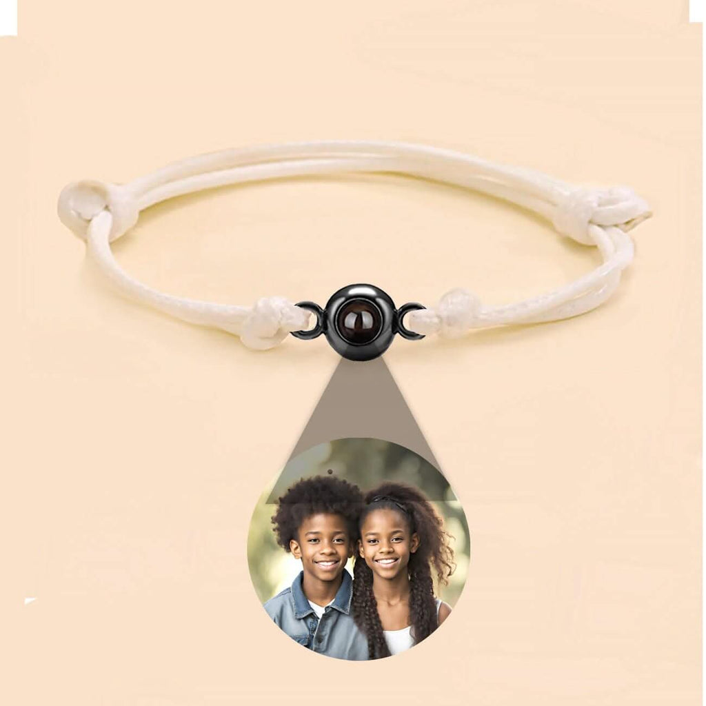 Photo Projection Rope Bracelet with Eye Charm - Photo Memory Bracelet LLC