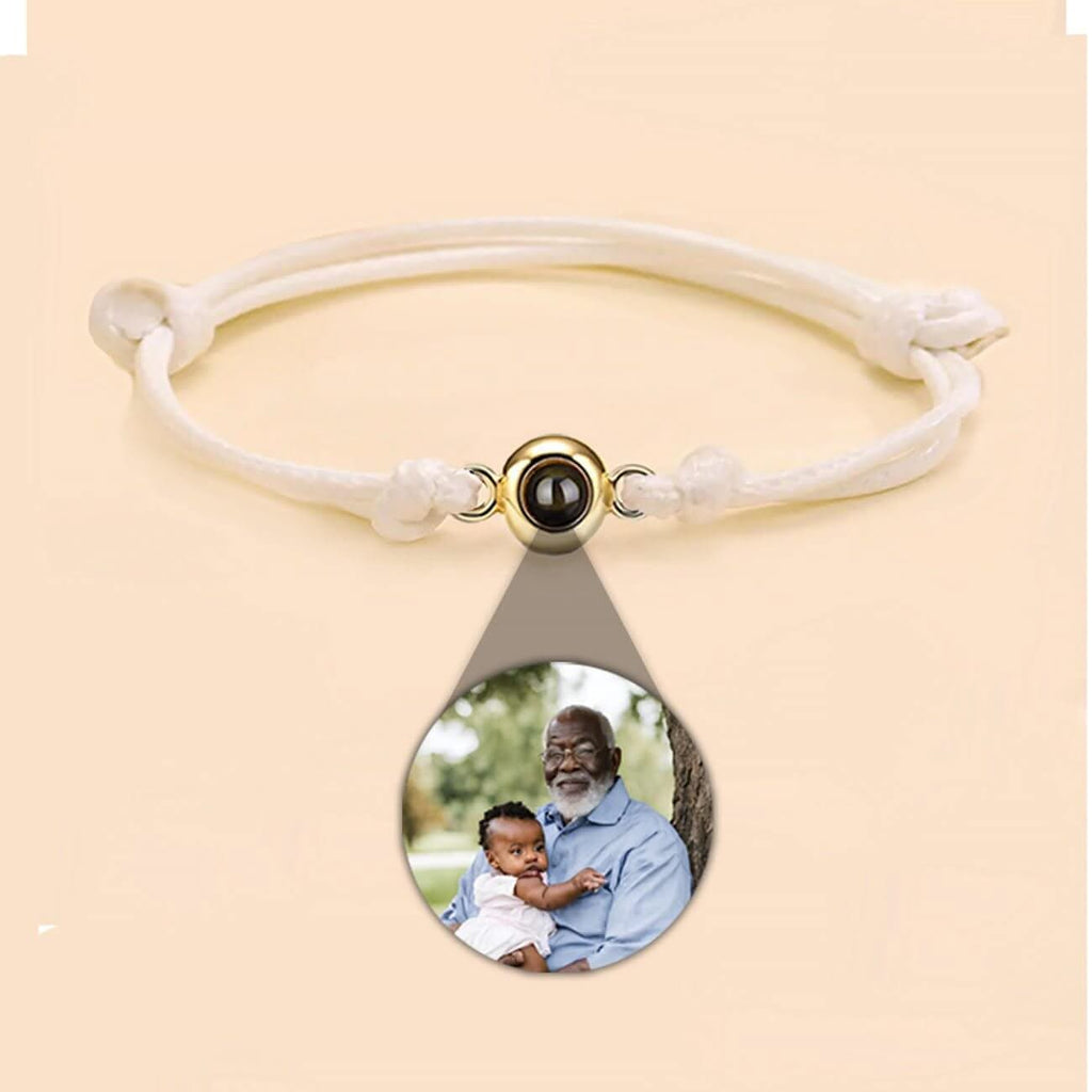 Photo Projection Rope Bracelet with Eye Charm - Photo Memory Bracelet LLC