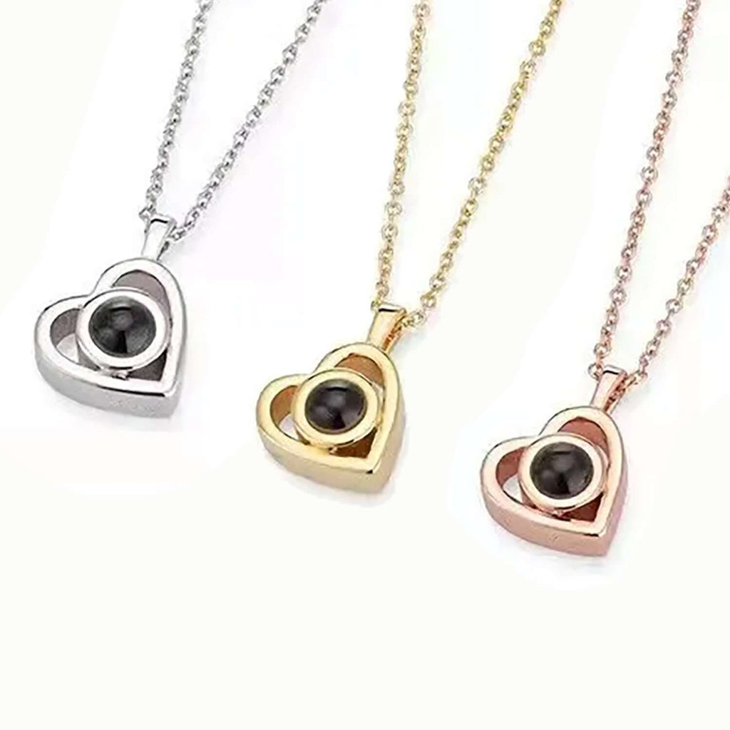 Heart Charm Necklace with your Picture Inside - Photo Memory Bracelet LLC