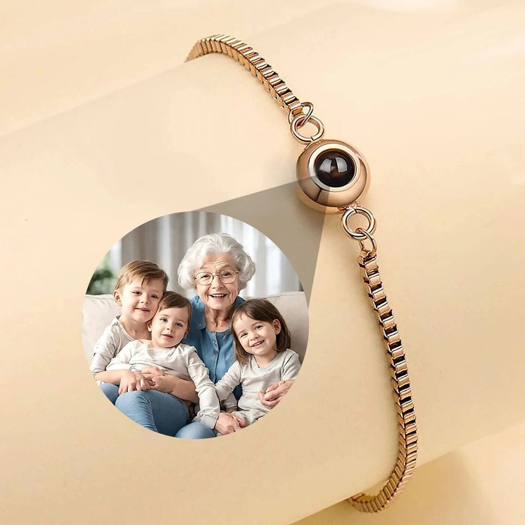 Stainless Box Chain Photo Projection Bracelet - Photo Memory Bracelet LLC