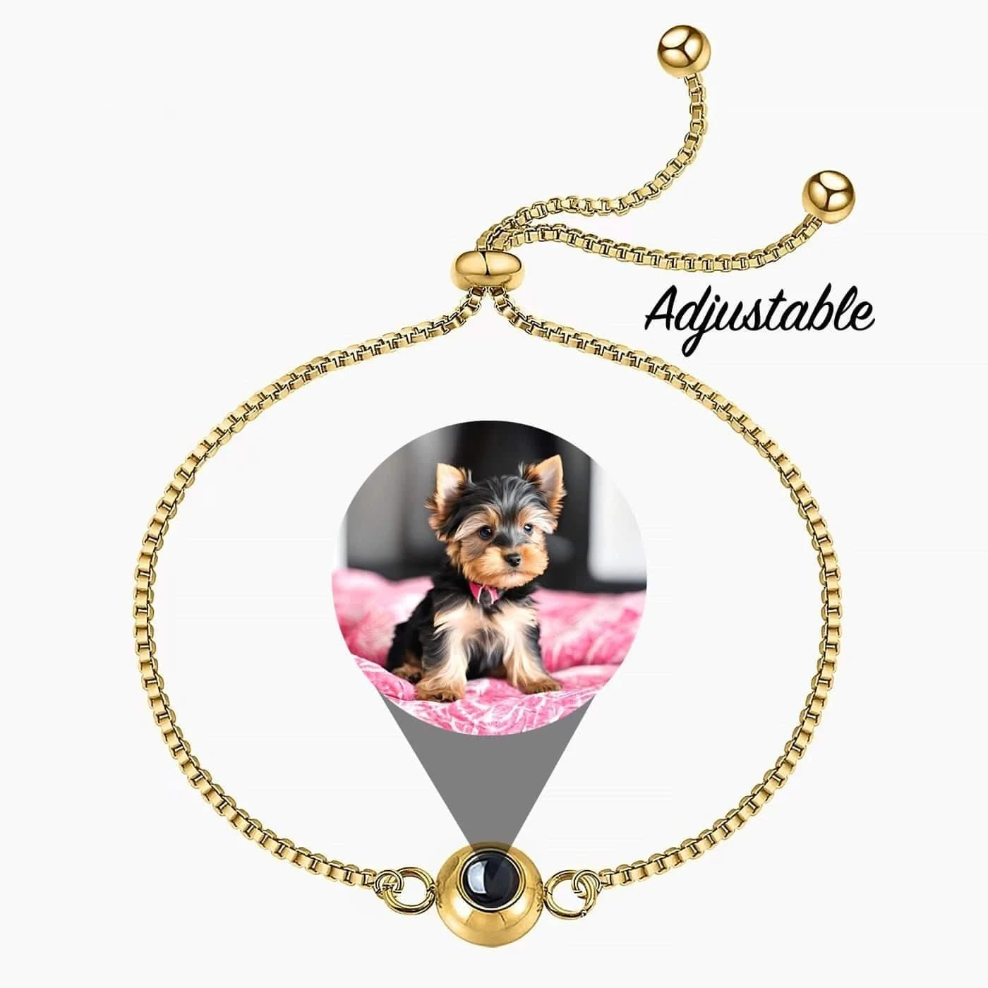 Stainless Box Chain Photo Projection Bracelet - Photo Memory Bracelet LLC