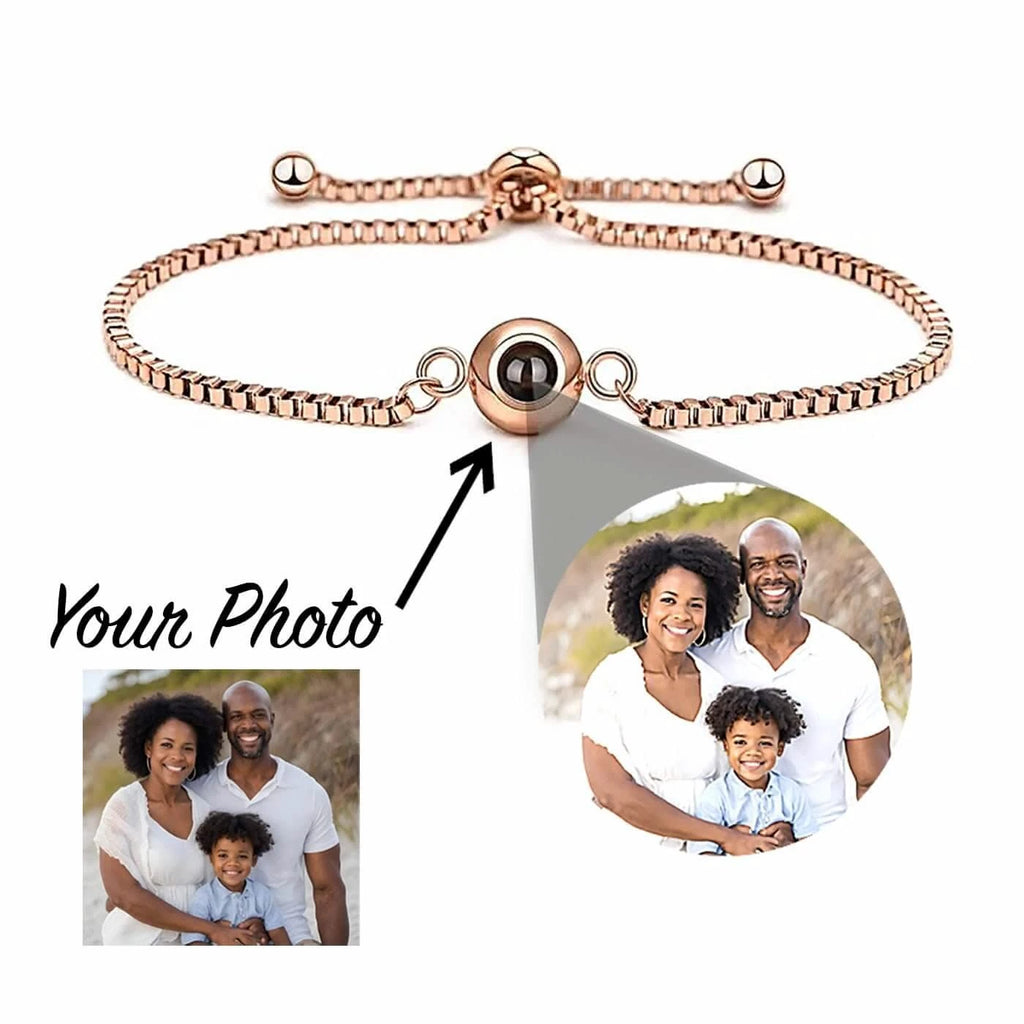 Stainless Box Chain Photo Projection Bracelet - Photo Memory Bracelet LLC