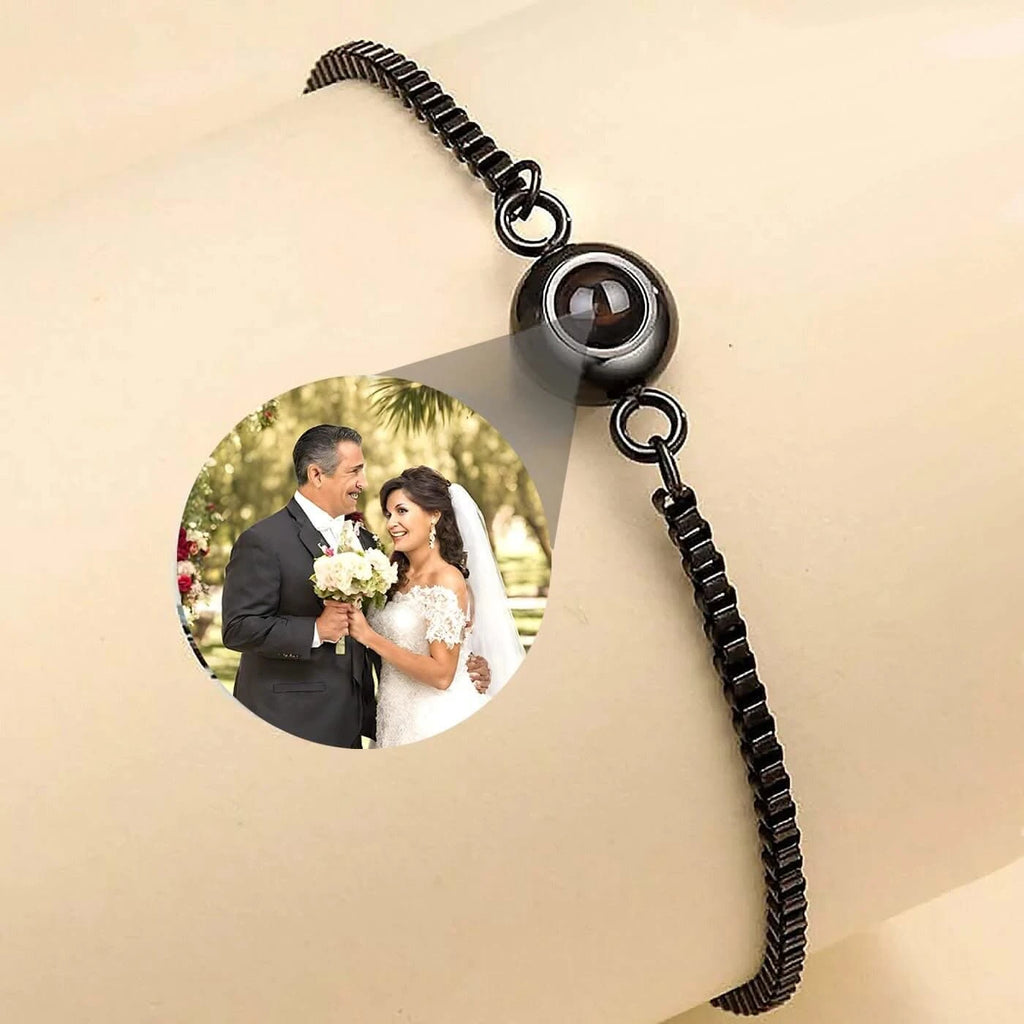 Stainless Box Chain Photo Projection Bracelet - Photo Memory Bracelet LLC